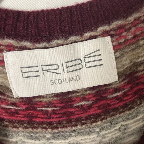 ERIBE Scotland Fair Isle Wool Knit Jumper Sweater Dress Women’s Small - Picture 3 of 7